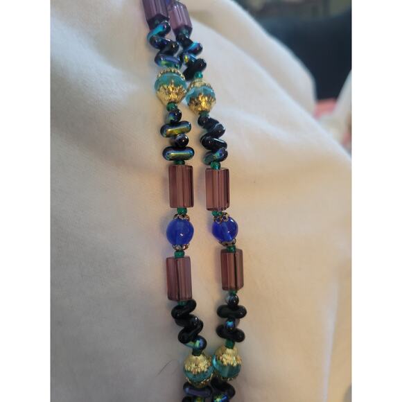 Beaded Necklace Acrylic Multi Colors 60" Long Strand - Picture 5 of 9
